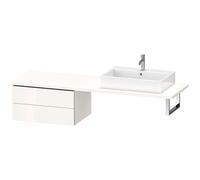 Duravit L-Cube Meuble bas pour console, 2 tiroirs, 720x400x547mm, LC585908585, Couleur: Laque brillante blanche