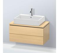 Duravit Meuble sous-lavabo L-Cube – Compact suspendu, 2 tiroirs, 82x47,7 cm, chêne méditerranéen
