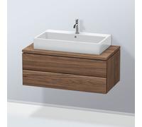 L-Cube Duravit vasque LC581902121 102 x 54,7 cm, noyer foncé, pour console, 2 tiroirs