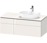 Duravit L-Cube Meuble sous-lavabo en console suspendu, avec plan de toilette en console, 4 tiroirs, vasque à droite, 1220x482x550mm, LC4874085850000, Couleur: Laque brillante blanche