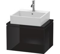 Duravit L-Cube Meuble sous-lavabo pour console, Compact, suspendu, 1 tiroir, 620x400x477mm, LC580004040, Couleur: Laque noire brillante