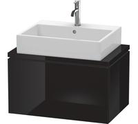 Duravit L-Cube Meuble sous-lavabo pour console, Compact, suspendu, 1 tiroir, 720x400x477mm, LC580104040, Couleur: Laque noire brillante