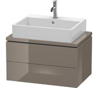 L-Cube Duravit vasque LC580608989 72 x 47,7 cm, gris flanelle brillant, pour console, 2 tiroirs