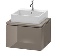 L-Cube Duravit vasque LC581008989 62 x 54,7 cm, gris flanelle brillant, pour console, 1 coulissant