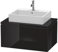 Duravit L-Cube Meuble sous-lavabo pour console, suspendu, 1 tiroir, 820x400x547mm, LC581204040, Couleur: Laque noire brillante