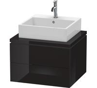 Duravit L-Cube Meuble sous-lavabo pour console, suspendu, 2 tiroirs, 620x400x547mm, LC581504040, Couleur: Laque noire brillante