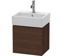Duravit L-Cube Meuble sous-lavabo suspendu, 1 porte, charnière à droite, 434x400x341mm, LC6245R6969, Couleur: Noyer brossé Placage bois véritable