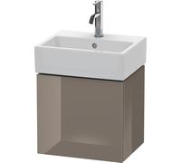 Duravit L-Cube Meuble sous-lavabo suspendu, 1 porte, charnière à gauche, 434x400x341mm, LC6245L8989, Couleur: Laque haute brillance Gris Flanelle
