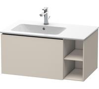 Duravit Meuble sous-lavabo suspendu L-Cube, 1 tiroir, étagère latérale, vasque gauche, taupe mat