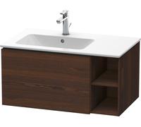 Duravit L-Cube Meuble sous-lavabo suspendu, 1 tiroir, étagère sur le côté, vasque à gauche, 820x400x481mm, LC619106969, Couleur: Noyer brossé Placage bois véritable