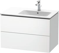 Duravit L-Cube Meuble sous-lavabo suspendu, 2 tiroirs, vasque à droite, 820x550x481mm, LC629208484, Couleur: Blanc super mat Décor