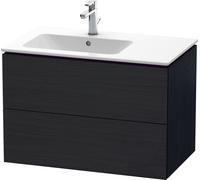 Duravit Meuble sous-lavabo suspendu L-Cube LC629101616 – 2 tiroirs, vasque à gauche, chêne noir