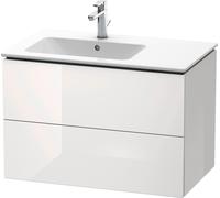 Duravit L-Cube meuble sous vasque LC629102222 82x48,1x55cm, 2 tiroirs, vasque à gauche, blanc brillant