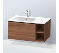 Duravit Meuble sous-lavabo suspendu L-Cube – 1 tiroir, étagère, vasque à gauche, noyer naturel