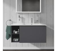 Duravit L-Cube meuble sous vasque LC619204949 82x48,1x40cm, 2000 coulissant, vasque à droite, graphite mat