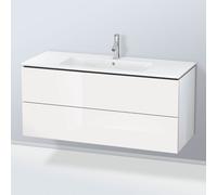 Duravit Meuble sous-vasque suspendu L‑Cube LC624308585 122×55×48,1 cm 2 tiroirs Blanc laqué