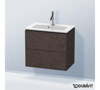 Duravit – Bâti-support lavabo L-Cube LC625607272 suspendu Compact, 2 tiroirs chêne foncé brossé