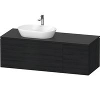 Duravit L-Cube Meuble sous-vasque avec consoles suspendues, avec plan de toilette, 2 tiroirs, 2 coulissants, vasque à gauche, 1420x482x550mm, LC4877016160000, Couleur: Décor chêne noir