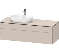 Duravit L-Cube Meuble sous-vasque avec consoles suspendues, avec plan de toilette, 2 tiroirs, 2 coulissants, vasque à gauche, 1420x482x550mm, LC4877083830000