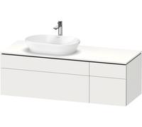 Duravit L-Cube Meuble sous-vasque avec consoles suspendues, avec plan de toilette, 2 tiroirs, 2 coulissants, vasque à gauche, 1420x482x550mm, LC4877018180000, Couleur: Décor blanc mat