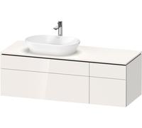 Duravit L-Cube Meuble sous-vasque avec consoles suspendues, avec plan de toilette, 2 tiroirs, 2 coulissants, vasque à gauche, 1420x482x550mm, LC4877022220000