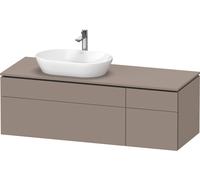 Duravit L-Cube Meuble sous-vasque avec consoles suspendues, avec plan de toilette, 2 tiroirs, 2 coulissants, vasque à gauche, 1420x482x550mm, LC4877043430000, Couleur: Décor basalte mat