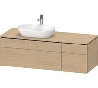 Duravit L-Cube Meuble sous-vasque avec consoles suspendues, avec plan de toilette, 2 tiroirs, 2 coulissants, vasque à gauche, 1420x482x550mm, LC4877071710000, Couleur: Placage chêne méditerranéen en b