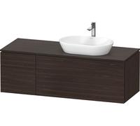 Duravit L-Cube Meuble sous-vasque avec consoles suspendues, avec plan de toilette, 2 tiroirs, vasque à droite, 1420x482x550mm, LC4875069690000