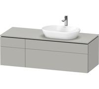 Duravit L-Cube Meuble sous-vasque avec consoles suspendues, avec plan de toilette, 2 tiroirs, vasque à droite, 1420x482x550mm, LC4875007070000