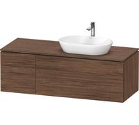 Duravit L-Cube Meuble sous-vasque avec consoles suspendues, avec plan de toilette, 2 tiroirs, vasque à droite, 1420x482x550mm, LC4875021210000