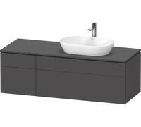 Duravit L-Cube Meuble sous-vasque avec consoles suspendues, avec plan de toilette, 2 tiroirs, vasque à droite, 1420x482x550mm, LC4875049490000