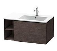 Duravit L-Cube Meuble sous-lavabo suspendu, 1 tiroir, étagère sur le côté, vasque à droite, 820x400x481mm, LC619207272, Couleur: placage en chêne véritable brossé foncé