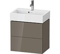Duravit L-Cube meuble sous-lavabo LC621908989 58,4x39,1x54,4cm, 2 tiroirs, mural, gris flanelle brillant