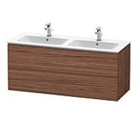 Duravit L-Cube meuble sous-vasque LC625802121 129x48,1x55cm, 2 tiroirs, mural, noyer foncé