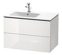 Duravit L-Cube meuble sous vasque LC629102222 82x48,1x55cm, 2 tiroirs, vasque à gauche, blanc brillant