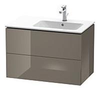 Duravit L-Cube meuble sous vasque LC629208989 82x48,1x55cm, 2 tiroirs, vasque à droite, gris flanelle brillant