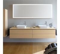 Duravit L-Cube Miroirs avec éclairage, angulaires, 1600x700x67mm, blanc aluminium mat, LC7385018180100, Exécution: avec miroir chauffant