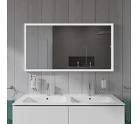 Duravit L-Cube Miroirs avec éclairage, angulaires, 1300x700x67mm, blanc aluminium mat, LC7388018180100