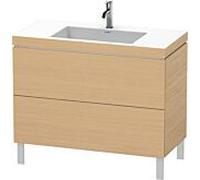 Duravit L-Cube Table de toilette LC6938O3030 100 x 48 cm, match3 trou de coulée, match0, 2 2000 - Eiche natur sur Eiche natur