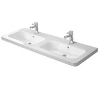 Duravit lavabo double DuraStyle 130x48 cm avec trop-plein, avec plage pour robinetterie, 2 trous pour robinetterie, 2 vasques, 2338130000, Couleur: Blanc