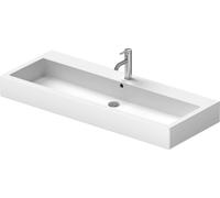 Duravit lavabo Vero 1200mm avec trop-plein, avec plage de robinetterie, 1 trou pour robinetterie, 0454120000, Couleur: Blanc