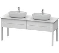 Duravit Bâti-support pour lavabo à poser Luv LU9562B3636 – 1733 x 570 mm, 2 tiroirs, blanc satiné