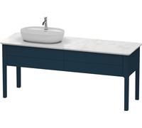 Duravit Luv bâti-support pour lavabo à poser, 1733 x 570 mm, 2 tiroirs, LU9563L9898, Couleur: Laque mat soyeuse bleu nuit