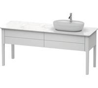 Duravit Luv bâti-support pour lavabo à poser, 1733 x 570 mm, 2 tiroirs, LU9563R3636, Couleur: Laque mate en soie blanche