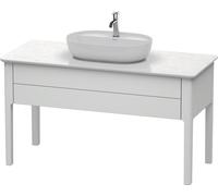 Duravit Luv bâti-support pour lavabo à poser LU9561, 1338 x 570 mm, 1 tiroir, LU956103636, Couleur: Laque mate en soie blanche