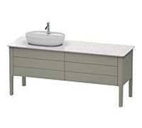 Duravit Luv Duravit lavabo LU9568L9292, 178,3x57 cm, gauche, gris pierre satinée, 2 tiroirs, 2 tiroirs, debout