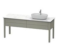 Duravit Luv Duravit LU9563R9292 178.3x57cm, droite, gris pierre satiné mat, 2 tiroirs, debout
