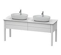 Duravit Bâti-support pour lavabo à poser Luv LU9562B3636 – 1733 x 570 mm, 2 tiroirs, blanc satiné