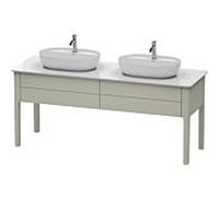 Duravit Bâti-support pour lavabo à poser Luv LU9562B6060 1733 x 570 mm, 2 tiroirs, taupe soie mat