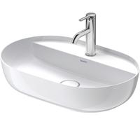 Vasque à poser Duravit Luv 60 cm 03806000001 DuraCeram, blanc WonderGliss, 600 x 400 mm, finition rectifiée, avec trou de robinetterie